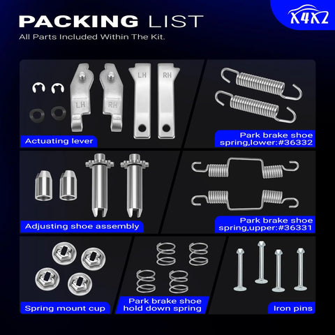 Stainless Steel Parking Brake Hardware Kit LH And RH For 1965 1982 Corvette C2 C3 Replacement Set components layout