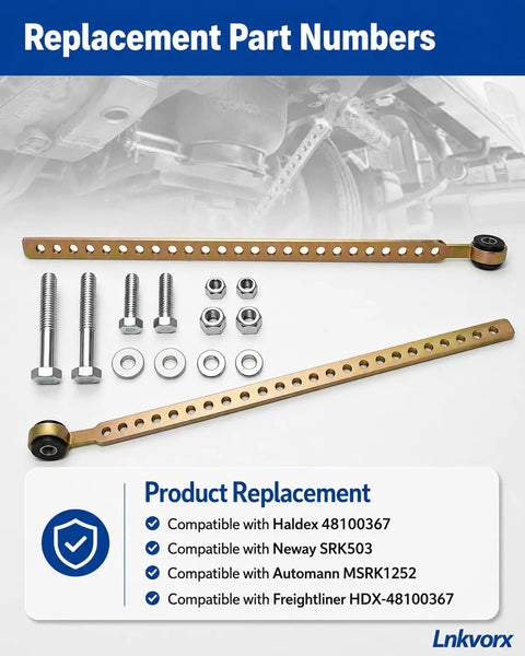 Height Control Valve Linkage Kit With 14 Inch Adjustable Rod Complete Hardware Kit Included Direct Replacement For HDX Style Systems Easy Install Plug And Play Ready Heavy Duty Suspension Upgrade For Trucks SUVs Vans, with linkage and hardware
