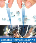 Stainless Steel Helmet Screw Kit For Football And Baseball Helmets 12 Piece Back Plate And Visor Screw Set on table and in use