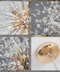 Detailed view of LED Firework Sputnik Chandeliers With 12 Lights Modern Crystal Ceiling Pendant showcasing crystal and gold finish.
