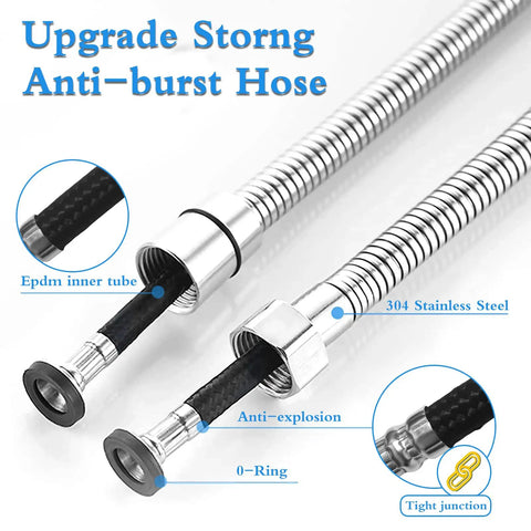 Handheld Bidet Sprayer For Toilet With Adjustable Water Pressure Stainless Steel Hose Attachment detail with features