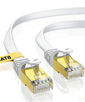 Ultra Fast Cat8 Ethernet Cable 3ft Flat Shielded STP RJ45 For Router Modem Gaming And 4K And 8K Streaming, 40Gbps, Up To 2000MHz