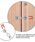 Heavy Duty Adjustable Toggle Latch Clamp 4 Inch Metal Pull Draw Latch With Lock Hole installed on wooden door