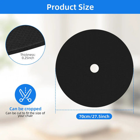 Round Anti Slip Rubber Furniture Pads For Recliners And Swivel Chairs shown in 27.5 inch size with thickness detail.
