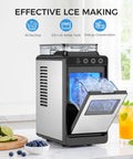 Countertop Portable Ice Maker With External Water Tank, Cranks Out 26 Lbs In 24 Hours, 8 Ice Cubes In Just 6 Minutes