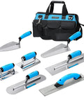 8-In-1 Concrete Finishing Tools Kit With Magnesium Float Edger Pool Trowel Gauging Trowel Brick Trowel Groover and storage bag