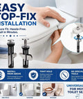 Heavy Duty Toilet Seat Bolt Kit With Stainless Steel Fasteners, Waterproof Universal Mounting Hardware, No Fuss DIY Friendly Replacement For Most Toilets, Rustproof And Durable, Easy Install, 2 Pack top-fix toilet seat bolt kit with stainless steel fasteners