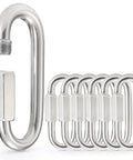 Stainless Steel Chain Quick Links Set Of 6 2.45 Inch 304 Stainless Steel Connectors with Screw Carabiners and Hooks for Rigging Binding