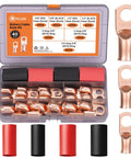 Heavy Duty Battery Terminal Kit With Copper Lugs And Ring Terminals, 40 Piece Set Includes 1/0, 2, 4, 0 and 00 AWG Copper Lugs