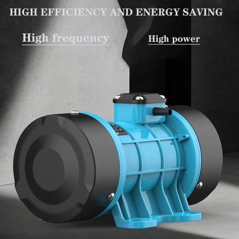 Beefed Up Heavy Duty Concrete Vibrator Motor 1100W 1500W 2200W Three Power Levels 220V Single Phase Industrial Vibration Motor With Speed Controller For Concrete Tables Blue, blue motor side view