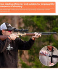 Shooter using Tubular Magazine Speed Loader For 22 And 17 Caliber Lever Action Rifles Portable Quick Load Accessory