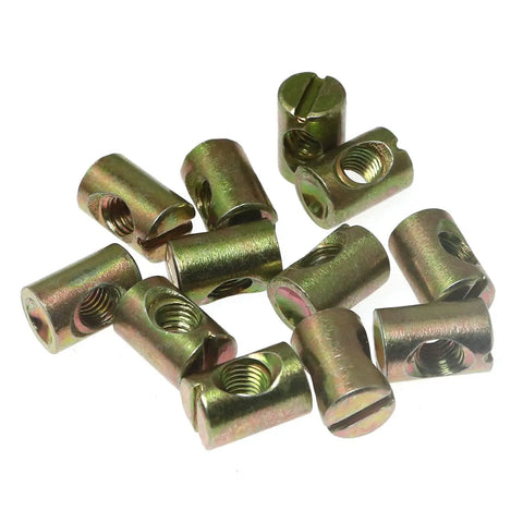 12 Pcs M6 Pozidriv Slotted Barrel Nuts Cross Dowels And Hammer Nuts For Furniture Building No Fuss Easy Install For Beds Cribs Chairs Cabinets DIY Projects M6 15mm