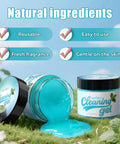 Natural ingredients display for Mint Scented Car Cleaning Gel 160g Aromatherapy Dust Buster For Air Vents And Hard To Reach Corners Soft Gel Grabs Dust In Dashboard Console Crevices And Cup Holders With Fresh Mint Aroma.