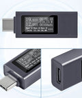 Type C Power Meter USB C Tester With LCD Display Digital Multimeter 4 To 30V 0 To 12A Voltage Current Monitor