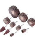 20 Piece 80 Grit Aluminum Oxide Flap Wheel Sander Set With Cone And Cylindrical Grinding Heads, Quarter Inch Shank Fits Rotary Tools