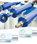 Two Piece M10x1.5 Air Cylinder Rod Clevis End With 52mm Y Connector Right Hand Female Thread For Electronic Automation Equipment Heavy Duty Carbon Steel Construction Built Tough, blue hydraulic cylinder end fittings