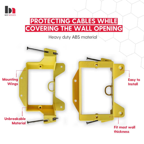 Nail On Low Voltage Mounting Brackets For New Construction 1 Gang Pack Of 100 Drywall Wall Plate Bracket with screws and mounting wings.