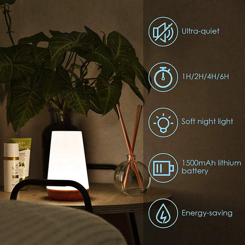 Touch Lamp With 5 Level Dimmable Warm White Light And 13 Color Changing RGB Multicolor Nightstand Light on table, ambiance
