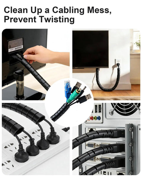 Tough As Nails EV Charger Cable Protector Featuring Flexible Wire Sleeve and Anti Wear Guard designed for neat cord management and protection.