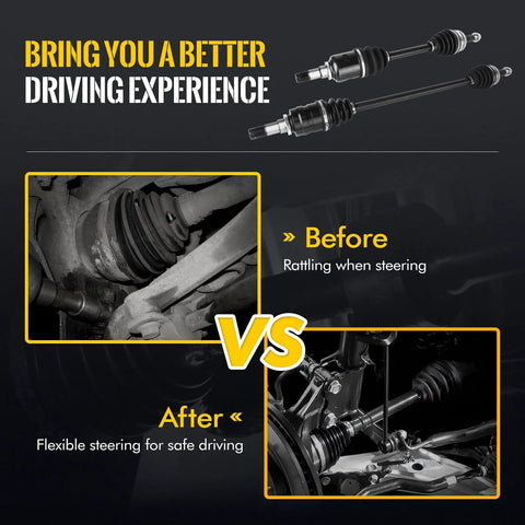 Front CV Axle Shaft Assembly 66-1430x2 Fit 2007-2020 Cadillac Escalade ESV Ext 4WD AWD demonstration before and after installation