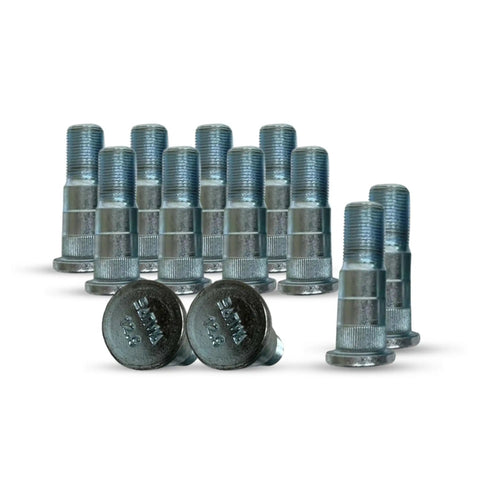 Slick Rear Left Wheel Nuts And Stud Kit For Isuzu NPR HD Reach 95-25 Heavy Duty Trucks Perfect Fitment Silver Finish Tough Hardware Upgrade For Your Ride wheel studs