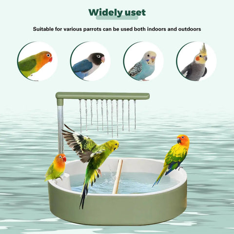 Indoor Bird Bath Fountain For Large Feathery Pals With Running Water USB Powered Pump Quiet Low Noise 26 Outlet Faucet