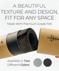 Large Felt Desk Mat 35 x 17 Inch Charcoal With Seamless Design And Anti Slip Rubber Dots in packaging with color options