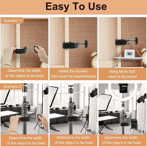 Two Pack Universal C Clamp Set With 1/4 Inch And 3/8 Inch Thread Holes used for mounting in various DIY scenarios, close-up view.