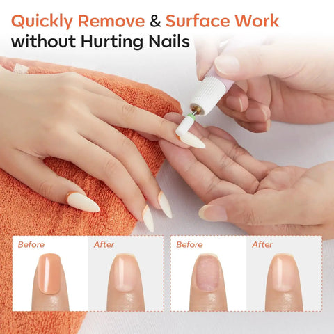 Using 24 Piece Nail Drill Bit Set for Acrylic Gel Nails Pro Grade Kit With Ceramic And Diamond Carbide Bits on nails