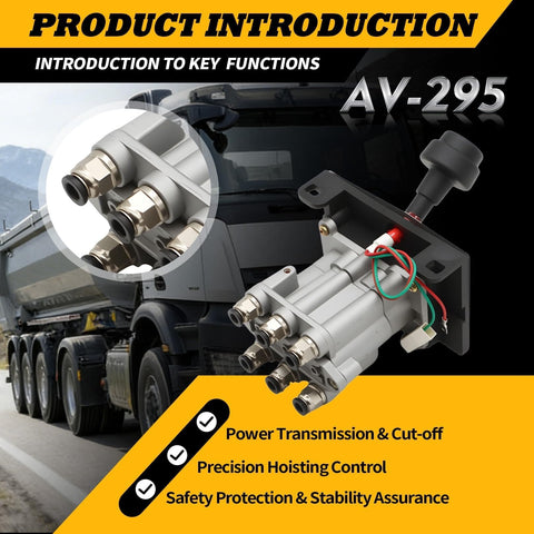 AV-295 Integral PTO Hoist Control Valve Plug And Play For Pneumatic Dump Pumps Easy Fit With Tipper Truck Hydraulic Systems Replacement Valve 328388-79X 329358X K90 WA201X