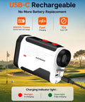 Go-To Golf Rangefinder With Slope 1500 Yard Laser Rangefinder With Flag Lock Vibration 7x Magnification Rechargeable on grass