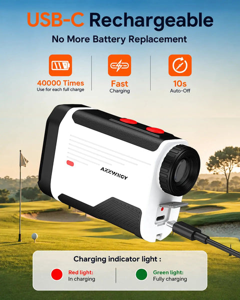 Go-To Golf Rangefinder With Slope 1500 Yard Laser Rangefinder With Flag Lock Vibration 7x Magnification Rechargeable on grass