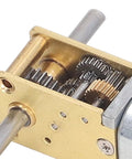 Heavy Hitter Brushed DC Gear Motor Churning Out Steady 34RPM Torque Via Dual Shafts And All Steel Gears internal gears and shafts.