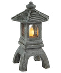 Tranquil Pagoda Solar Garden Statue With Flickering Led Lantern Outdoor Japanese Zen Decor Water Safe Polyresin Yard Light