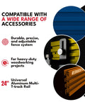 Universal Track Kit For Woodworking In Lightweight Anodized Aluminum 3 Inch T Track Fence System For Jigs And Miter Fixtures 24 Inch
