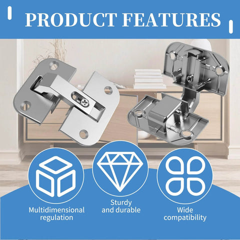 2 Pack Adjustable Pie Cut Corner Hinge 343.90.710 Works With Mepla SSP 17 19 21 Series Full Inset Concealed Lazy Susan Hinges