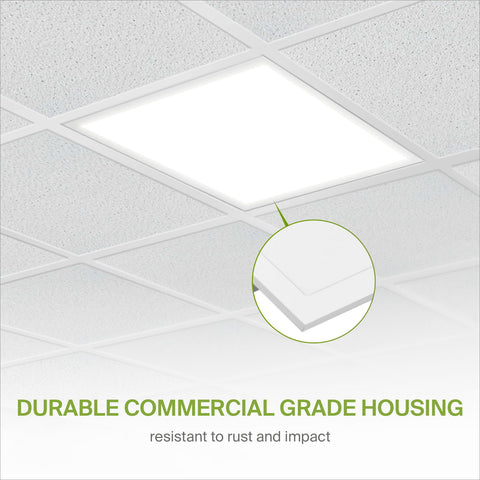 2x2 LED Flat Panel Light 25W 3225LM 4000K Bright White Lit Dimmable Drop Ceiling Recessed And Surface Mount Back-Lit