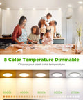 Family baking under 5CCT LED Recessed Canless Ceiling Light Kit 6 Inch Ultra Thin Dimmable 12W 110W Equivalent 1050 Lumen lighting