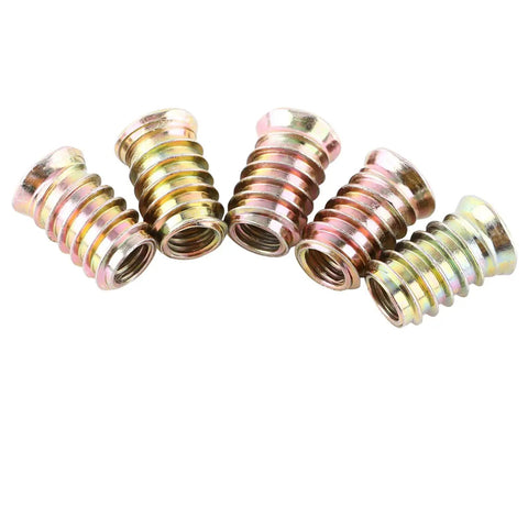20 Piece M6 Screw In Nut Threaded Wood Inserts For Rock Solid Furniture Assembly Zinc Plated Hex Socket Kit No Sweat Install Heavy Duty Quick Repair Tool Set