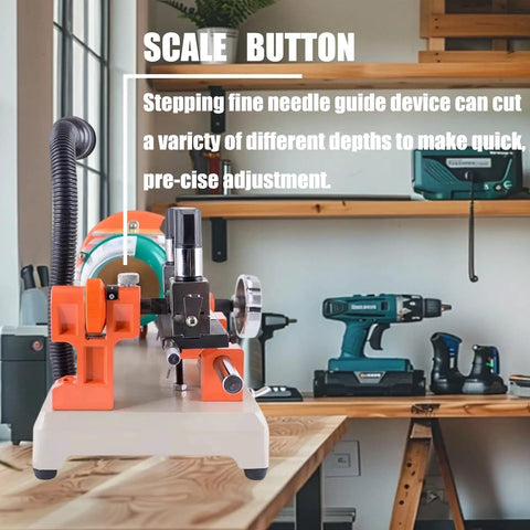 Front view of Pro Grade Key Cutting Machine With Horizontal Cutter Duplicating Capacity Heavy Duty Key Duplicator for Metal Keys All Copper Motor