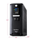 Front view of Line-Interactive UPS Battery Backup And Surge Protector For Your Home Office And Gaming Rig, 1350VA/810W, AVR, LCD Display