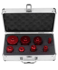Eight Piece Diamond Hole Saw Drill Bit Set With M14 Thread For Glass Tile Marble Granite Ceramic Dry Drilling Kit Ranging From 20Mm To 68Mm in case