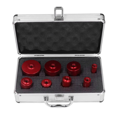 Eight Piece Diamond Hole Saw Drill Bit Set With M14 Thread For Glass Tile Marble Granite Ceramic Dry Drilling Kit Ranging From 20Mm To 68Mm in case