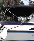 Beefy Deck Side Mounted Bimini Top Hardware Set With Quick Release Hinges And Eye End Caps In 316 Stainless Steel Fits Seven-Eighths Inch OD