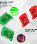 Four Pack Magnetic Laser Target Cards With Stand For Green And Red Laser Levels High Visibility Target Plates In Green And Red Easy Alignment And Precise Calibration For Builders Contractors And DIY Pros, 10x7 cm