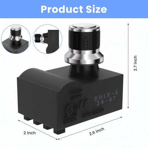 Universal 6 Outlet Push Button Grill Ignitor With Spark Generator Switch dimensions 2.6 x 2 x 2.7 inches