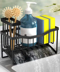 Sink Caddy With Brush Holder And Self Drain Tray, Stainless Steel Kitchen Organizer For Sponges And Soap Dispenser, Rustproof