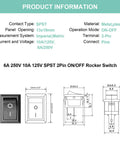 Diagram of Five Pack On Off Boat Rocker Switches, 2 Pin 2 Position Snap In Marine Electrical Switches, 12V 110V 250V Compatible