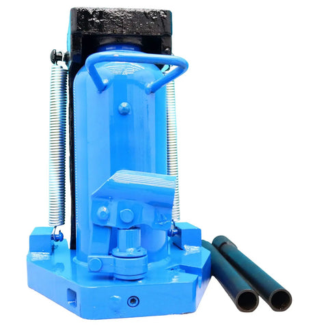 Shop Floor Beast Hydraulic Toe Jack Lift 15 Ton 30 Ton with blue alloy steel frame and sealed cylinder for heavy duty lifting.