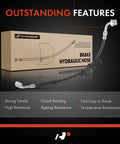 Front Brake Hydraulic Hose For Ford E250 E350 Econoline And E450 Super Duty 2-Piece Front Left Replacement Direct Fit ABS Compatible Fits 1995 Through 2005 E Series shown with packaging and features list: strong tensile, good bending, high resilience, ageing and temperature resistance.